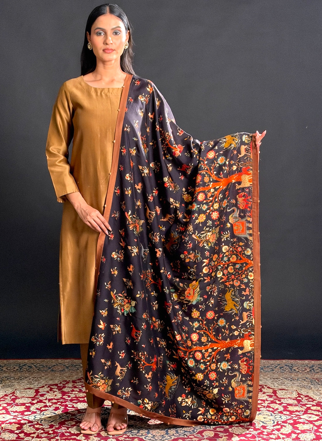 Junagarh Black Crepe Dupatta