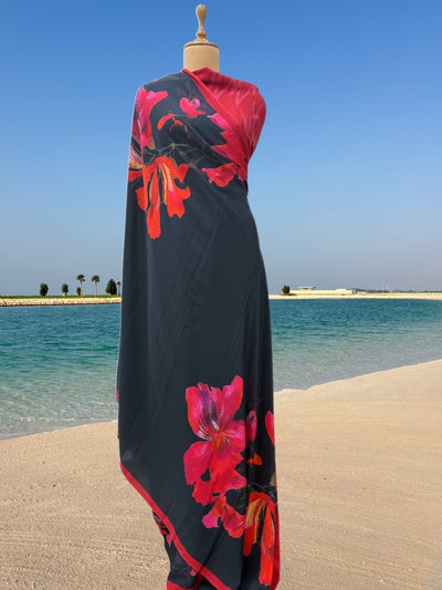 Très Chic Black Crepe Sari