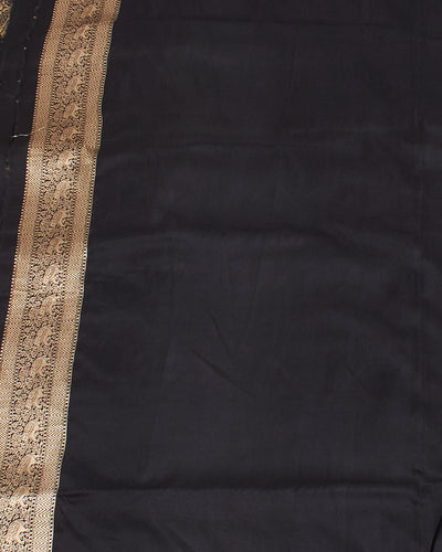 Nandanvan Black Silk Saree