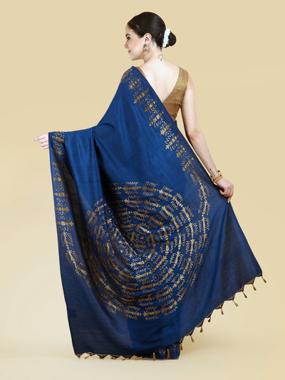 Neelambika Blue Matka Georgette Saree