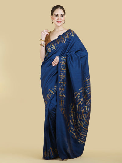 Neelambika Blue Matka Georgette Saree