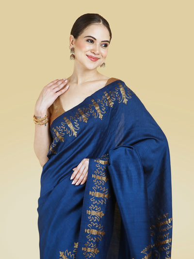 Neelambika Blue Matka Georgette Saree