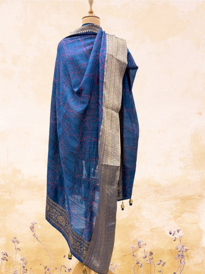 Rann of Kutch Blue Bandhani Dupatta