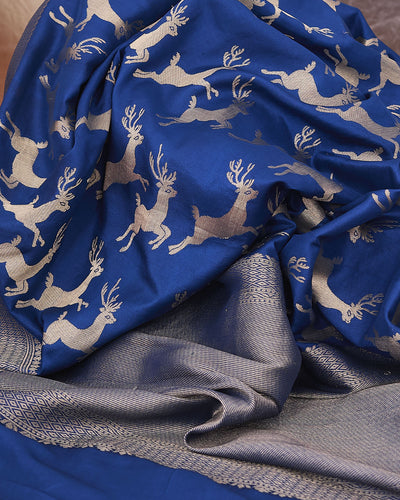 Mrigya Blue Ektara Silk Saree