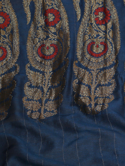 Checkers Blue Matka Georgette Sari