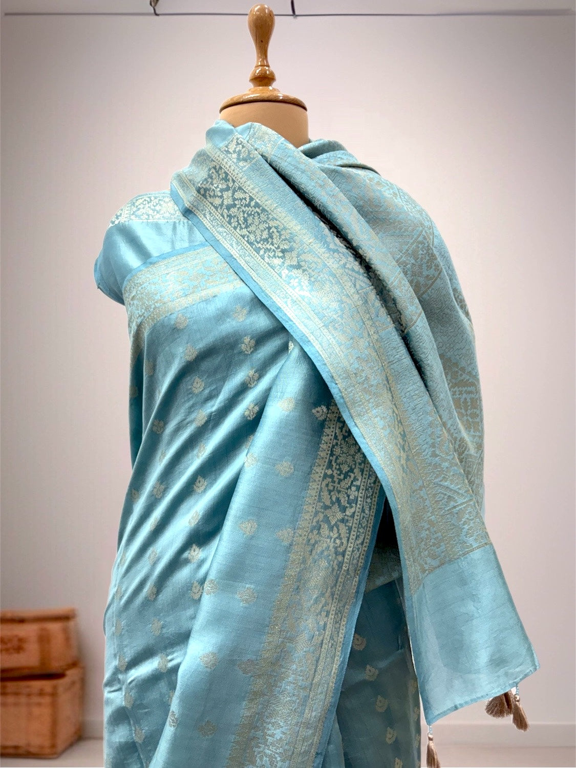 Sophia Blue Chinya Silk Sari