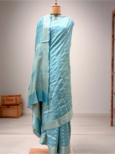 Sophia Blue Chinya Silk Sari