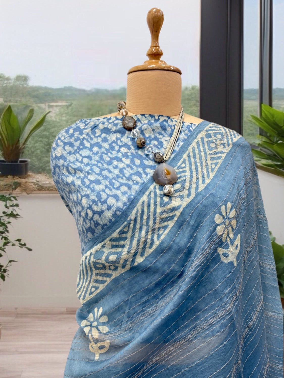 Khurja Blue Cotton Saree