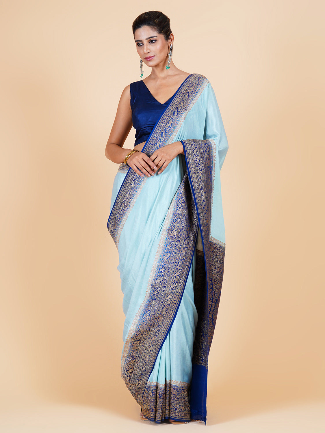 Lavanya Blue Crepe Silk Saree