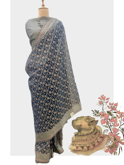 Twilight Blue Cotton Saree