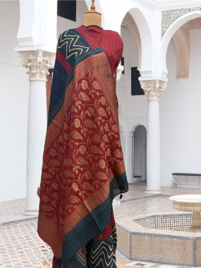 Mohini Blue Moonga Cotton Saree