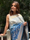 Bridge of Dreams Blue Katan Silk Saree
