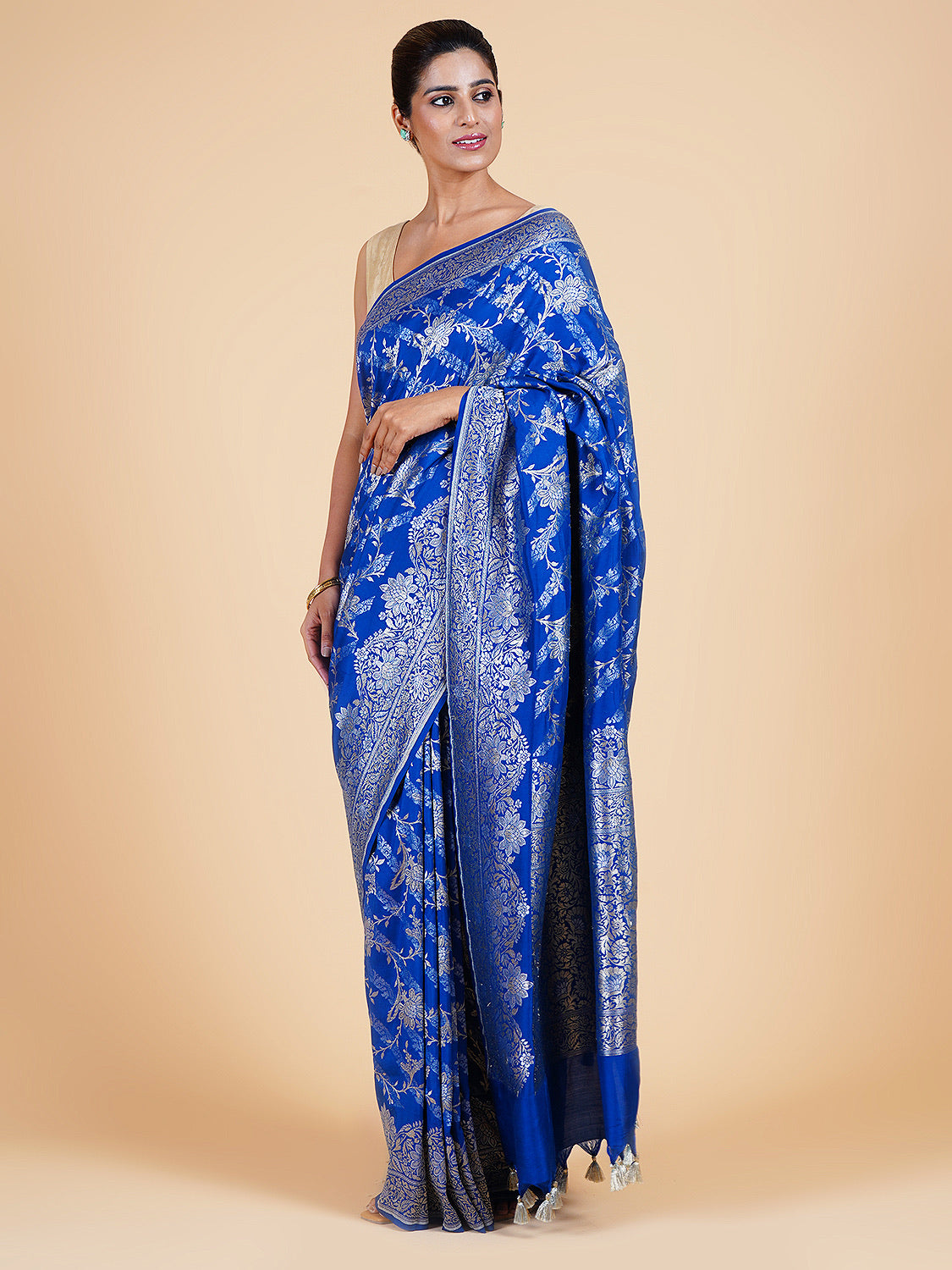 Gulistan Blue Katan Silk Saree