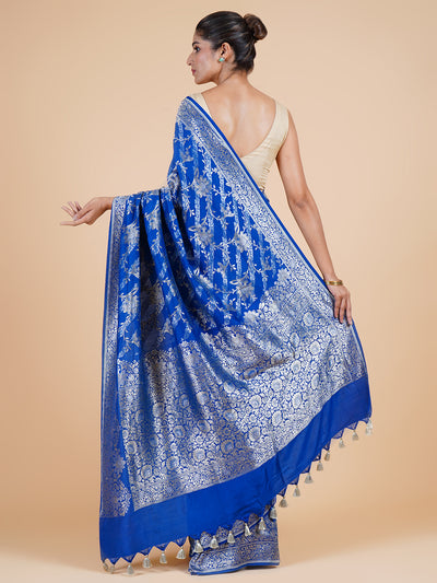 Gulistan Blue Katan Silk Saree