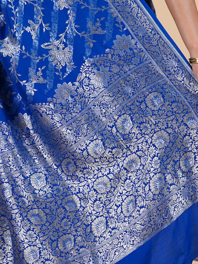 Gulistan Blue Katan Silk Saree