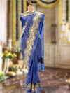 Anastasia Blue Banarasi Tissue Sari