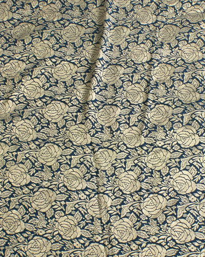 Teal Blue Khaddi Chiffon Saree