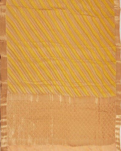 Mango Yellow Rangkaat Crepe silk Saree