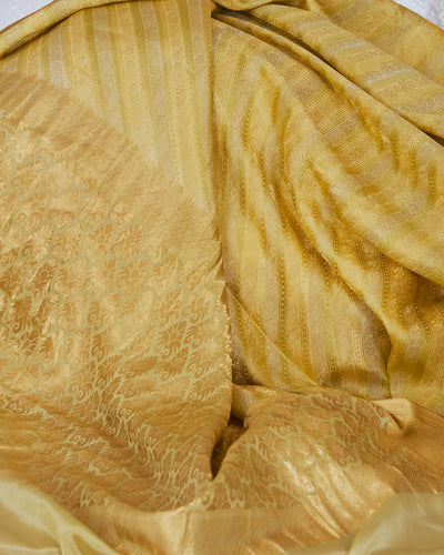 Mehendi Green Rangkaat Crepe silk Saree