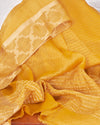 Citrine Yellow Chiffon Tissue Saree
