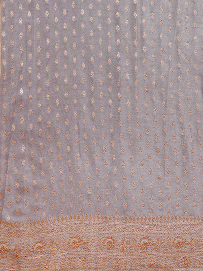 Yashika Brown Chinon brocade Saree