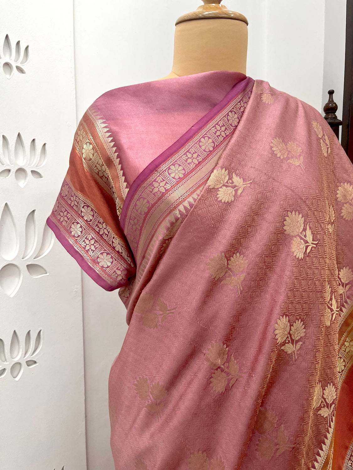 Saroja Pink Chinya Silk Saree