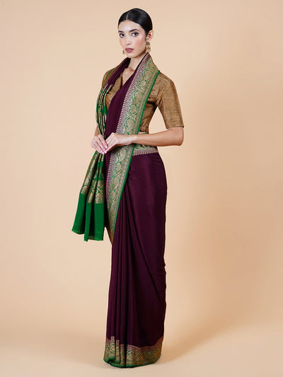 Hoysala Coffee Brown Crepe Silk Saree