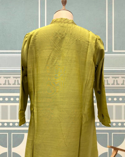 Mrinalini mehandi yellow Coord Set