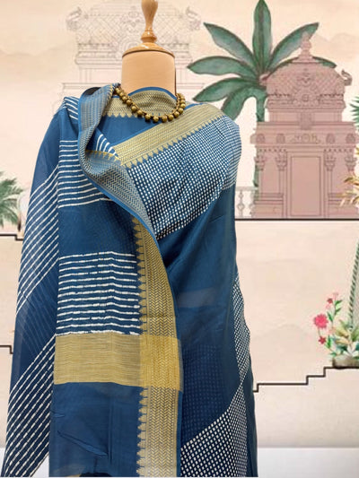Khurja Blue Cotton Saree