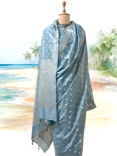 Anjuna Blue Cotton Saree