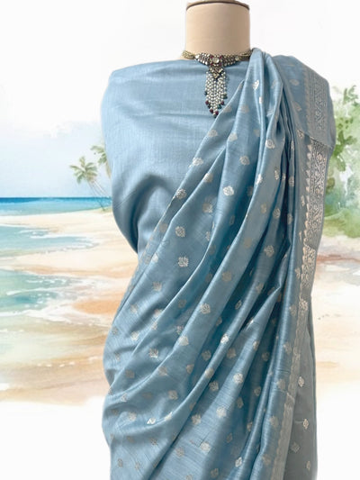 Anjuna Blue Cotton Saree
