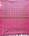 Pink Kanchi Cotton Checks Saree