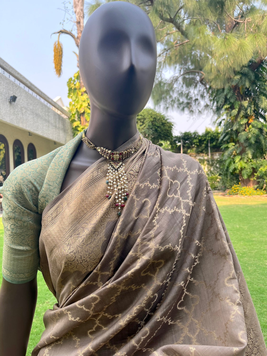 Chikoo Brown Cotton Saree