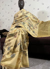 English Afternoon Lemon Yellow Chinya Cotton Saree