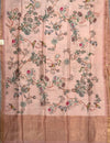 Primavera Peach Chinya Cotton Saree