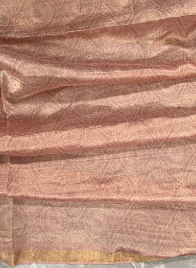 Primavera Peach Chinya Cotton Saree