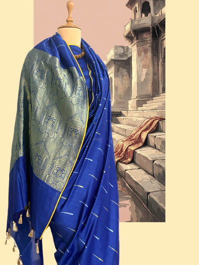 Meteor Blue Jamdani Sari