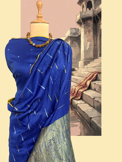 Meteor Blue Jamdani Sari
