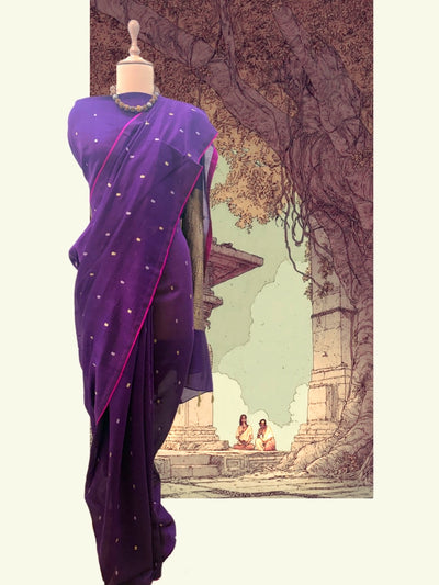 Mystic Purple Jamdani Sari