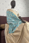 Sheshadri Off White & Blue Cotton Jamdani Saree