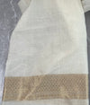 Sheshadri Off White & Blue Cotton Jamdani Saree