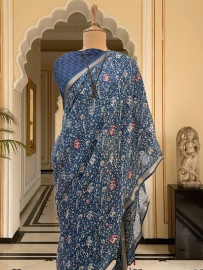 Gaja Indigo Kota Saree