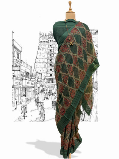 Jagmandir Green Cotton Kota Saree
