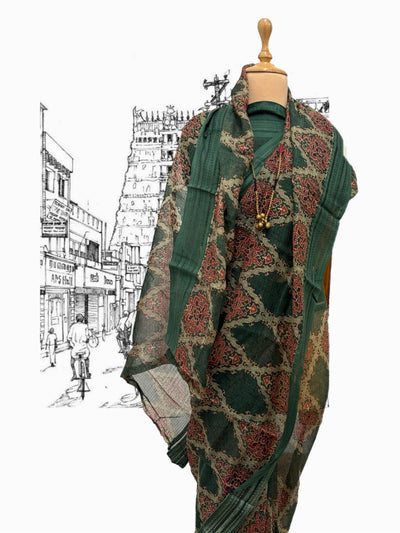 Jagmandir Green Cotton Kota Saree