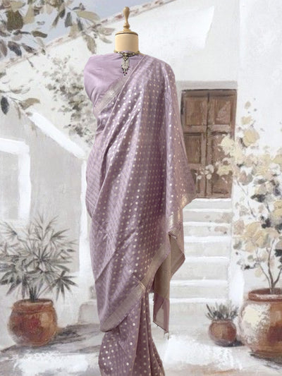 Chamoli Mauve Cotton Saree