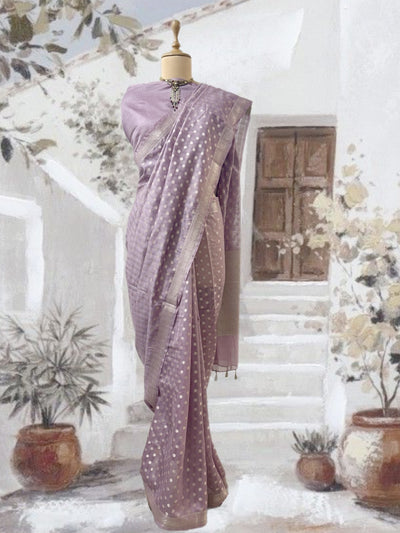 Chamoli Mauve Cotton Saree
