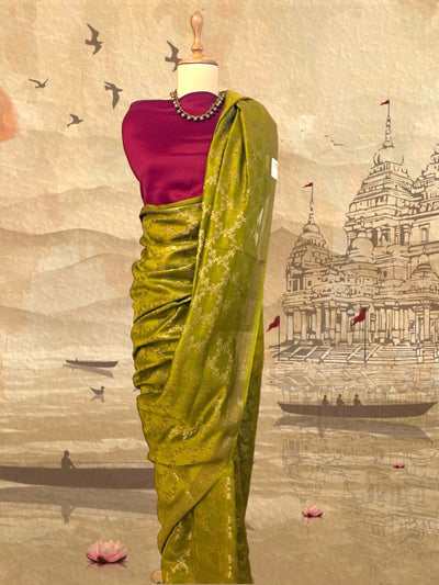 Suhasini Mehendi Green Cotton Cutwork Saree