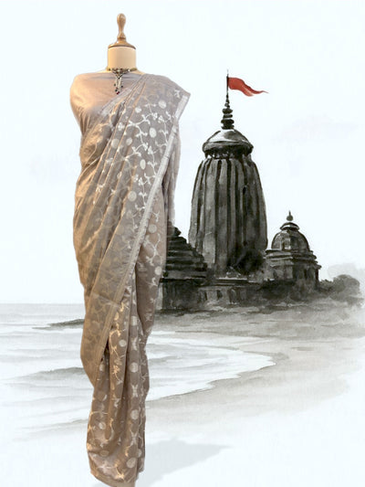 Gokarna Beige Gold Cotton Saree