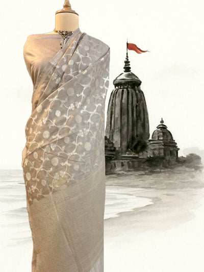 Gokarna Beige Gold Cotton Saree