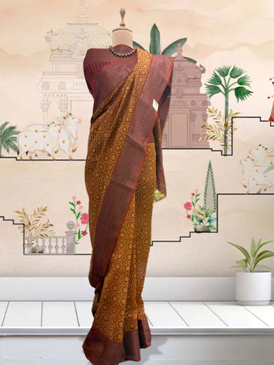 Banjara Mustard Printed Cotton Saree